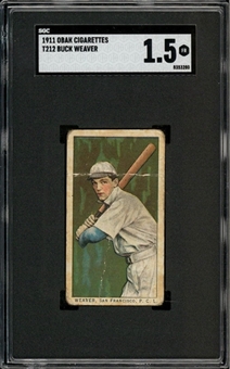 1911 T212-3 Obak "Black Sox" Buck Weaver – SGC FR 1.5